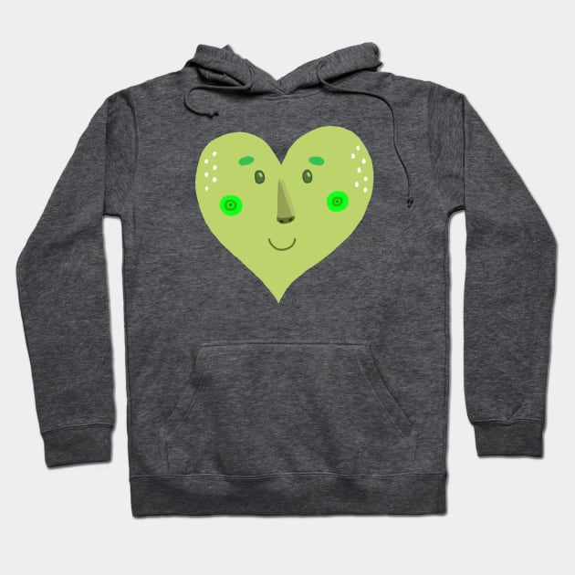 Green heart Hoodie by Réka Sajó